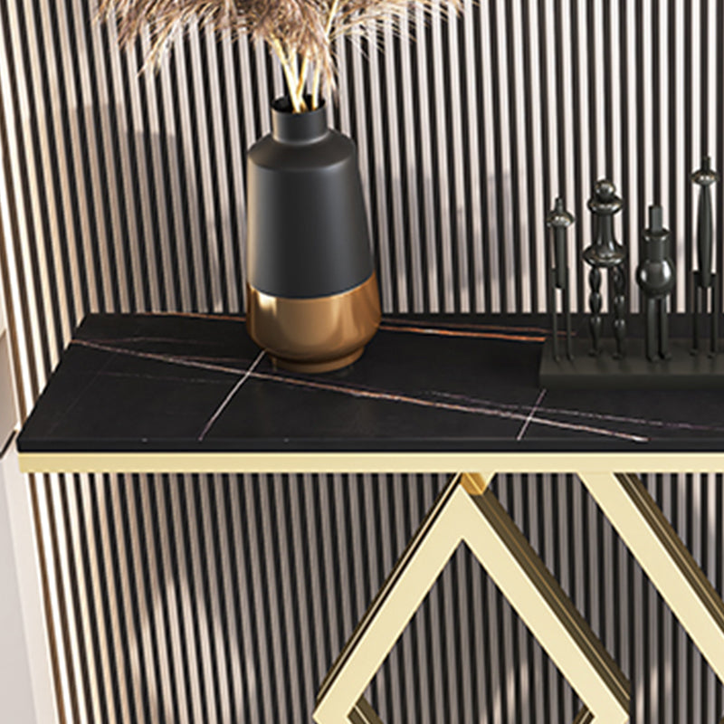Tavolo da console oro resistente al rettangolo di ardesia glam