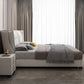 Contemporary Tufted Standard Bed with Wingback Headboard and Legs