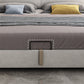 Modern Beige Standard Bed with Rectangular Panel Headboard and Legs