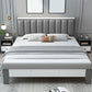 Modern Panel Wood Standard Bed with Rectangular Headboard for Bedroom California King White-Gray Bed & Mattress Clearhalo 'Bedroom Furniture' 'Beds' 'furn' 'furn_beds' 'Furniture' 5473274