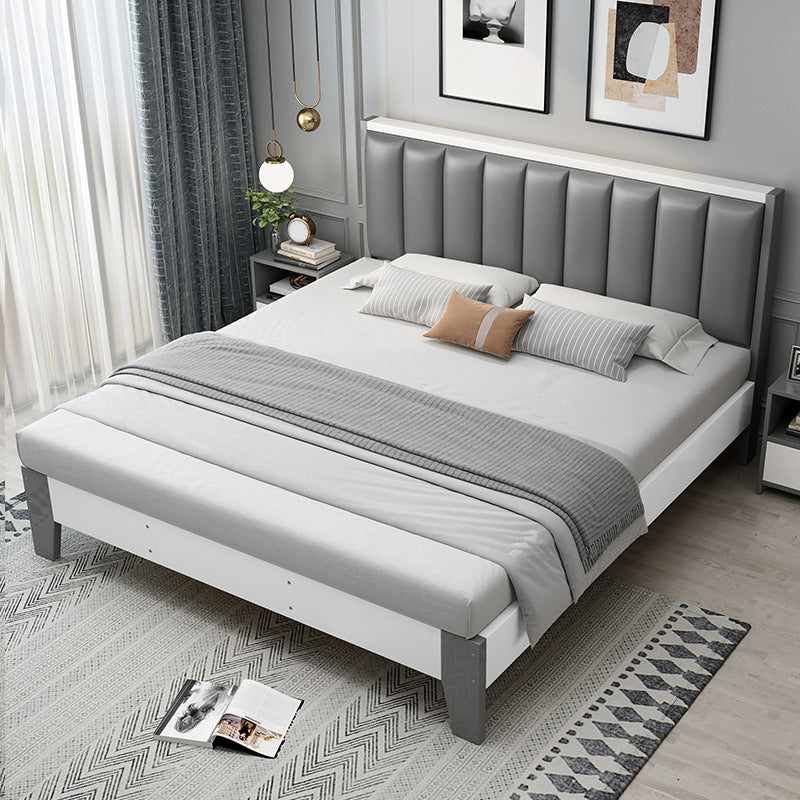 Modern Panel Wood Standard Bed with Rectangular Headboard for Bedroom Clearhalo 'Bedroom Furniture' 'Beds' 'furn' 'furn_beds' 'Furniture' 5473287