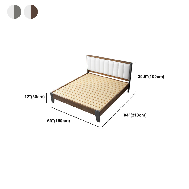 Modern Panel Wood Standard Bed with Rectangular Headboard for Bedroom Clearhalo 'Bedroom Furniture' 'Beds' 'furn' 'furn_beds' 'Furniture' 5473289