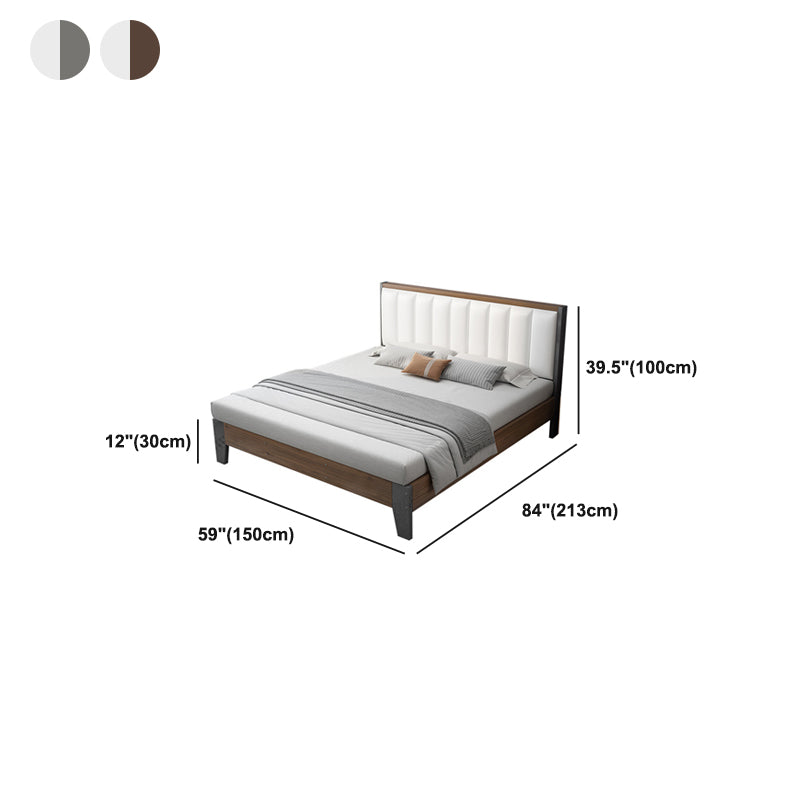 Modern Panel Wood Standard Bed with Rectangular Headboard for Bedroom Clearhalo 'Bedroom Furniture' 'Beds' 'furn' 'furn_beds' 'Furniture' 5473290