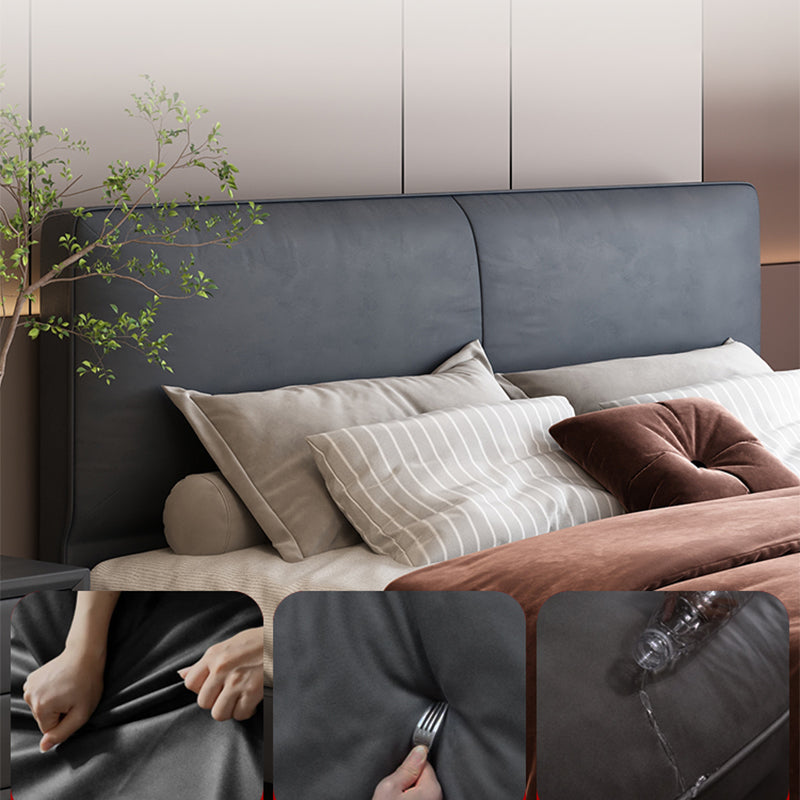 Modernes Panel Holzstandard Bett mit rechteckigem Kopfteil