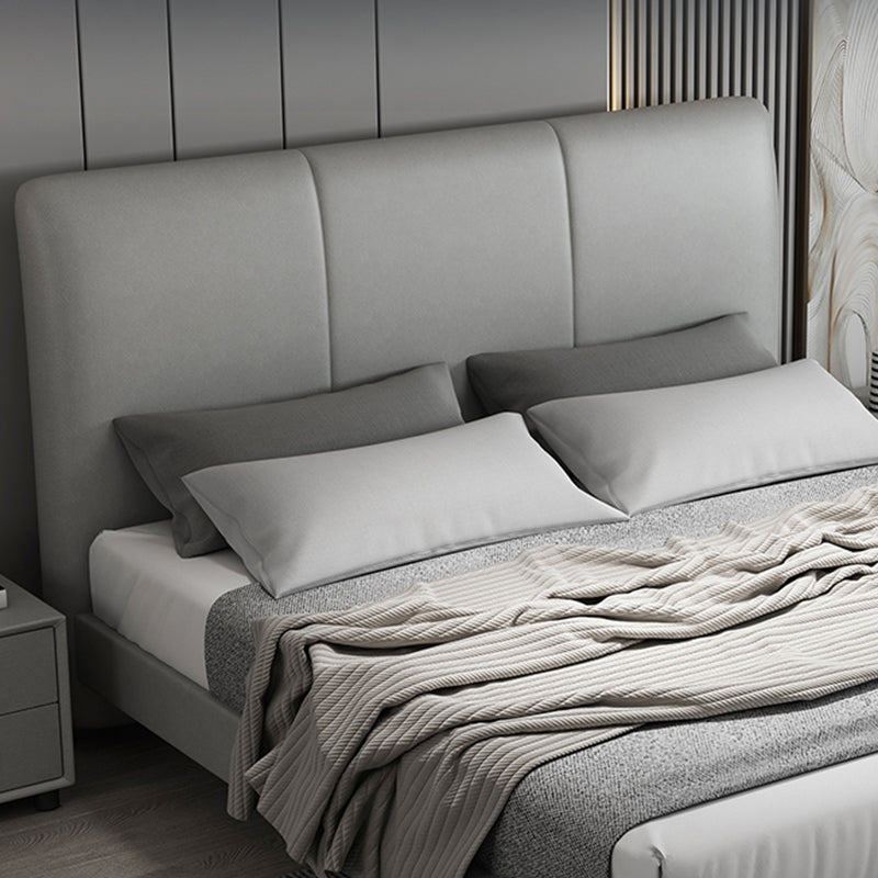 Testa di legno moderna con pannello rettangolare e gambe metalliche