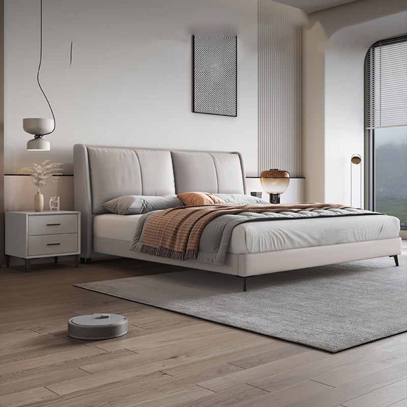 Modern Piny Pink Pannel Letto a letto in pelle autentica con testiera imbottita