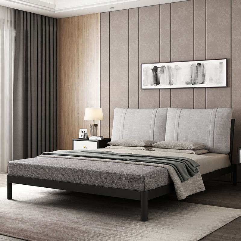Modern Wire-Grid Metal Bed 78.74" L Bed Frame with Headboard Clearhalo 'Bedroom Furniture' 'Beds' 'furn' 'furn_beds' 'Furniture' 5473375