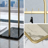 Metal Hall Stand, Hall Tree with Storage Shelf & Hanging Rail, Gold and Black Clearhalo 'Entry & Mudroom Furniture' 'furn' 'furn_hall_tree_coat_racks' 'Furniture' 'Hall Trees & Coat Racks' 'hall_tree_coat_racks' 5473543