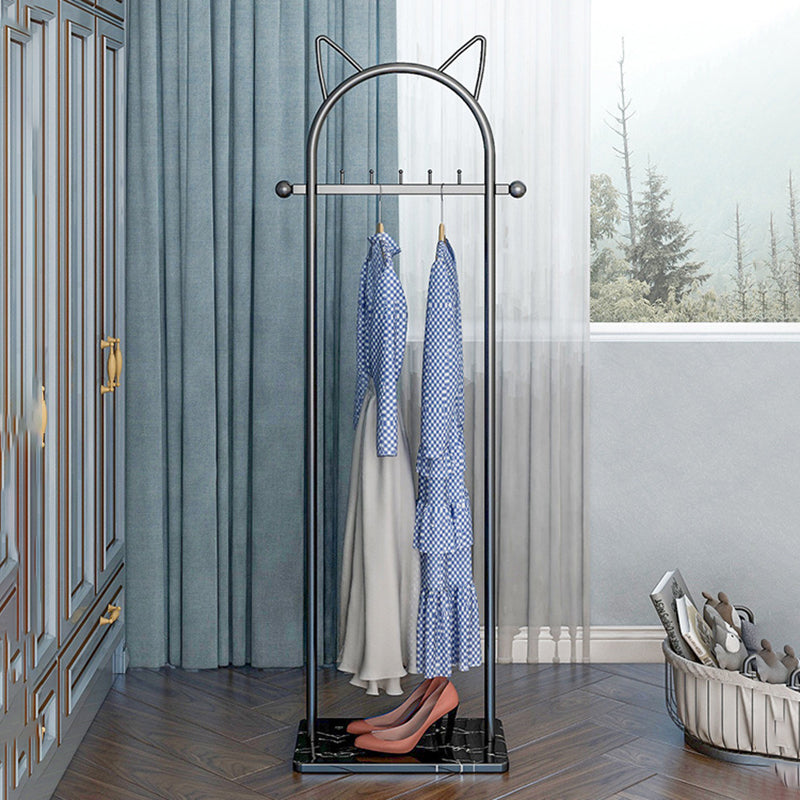 Metal Hall Stand, Hall Tree with Storage Shelf & Hanging Rail, Gold and Black Clearhalo 'Entry & Mudroom Furniture' 'furn' 'furn_hall_tree_coat_racks' 'Furniture' 'Hall Trees & Coat Racks' 'hall_tree_coat_racks' 5473549