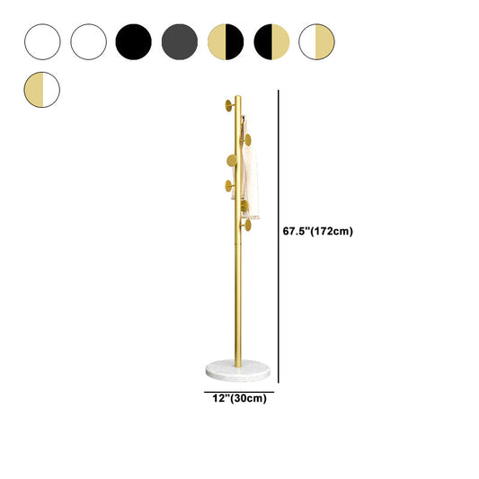 Designer -Metallbeschattierungs -Rack Marmor Bottomattrack mit Hooks Hall Tree