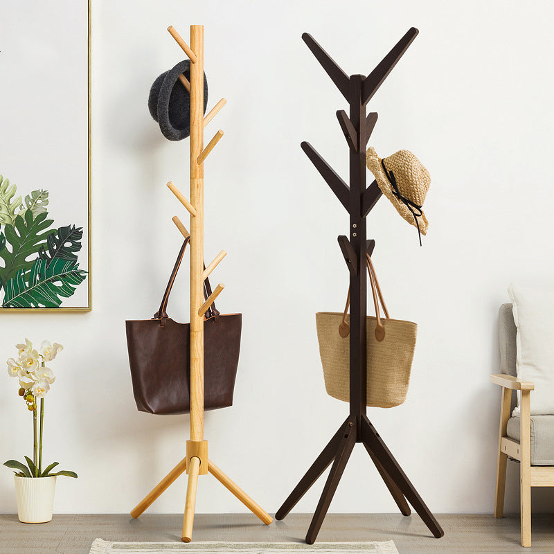 Wooden Hall Stand Entryway Hook Tripod Steady Hall Tree Coat Hanger Clearhalo 'Entry & Mudroom Furniture' 'furn' 'furn_hall_tree_coat_racks' 'Furniture' 'Hall Trees & Coat Racks' 'hall_tree_coat_racks' 5473721