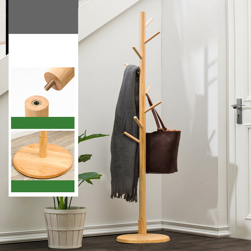 Wooden Hall Stand Entryway Hook Tripod Steady Hall Tree Coat Hanger Natural Round Clearhalo 'Entry & Mudroom Furniture' 'furn' 'furn_hall_tree_coat_racks' 'Furniture' 'Hall Trees & Coat Racks' 'hall_tree_coat_racks' 5473722