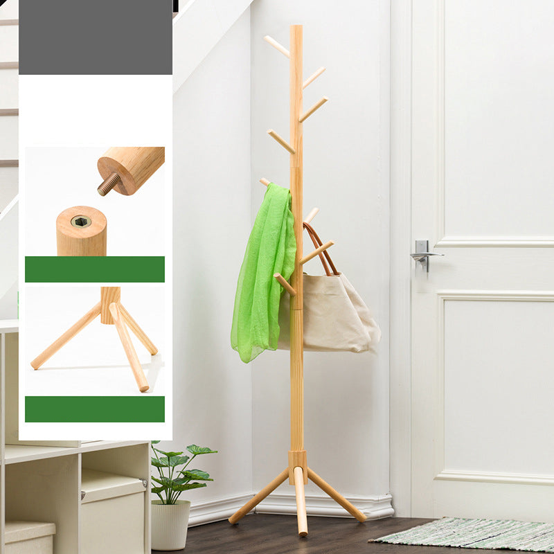 Wooden Hall Stand Entryway Hook Tripod Steady Hall Tree Coat Hanger Natural Tripod Clearhalo 'Entry & Mudroom Furniture' 'furn' 'furn_hall_tree_coat_racks' 'Furniture' 'Hall Trees & Coat Racks' 'hall_tree_coat_racks' 5473723