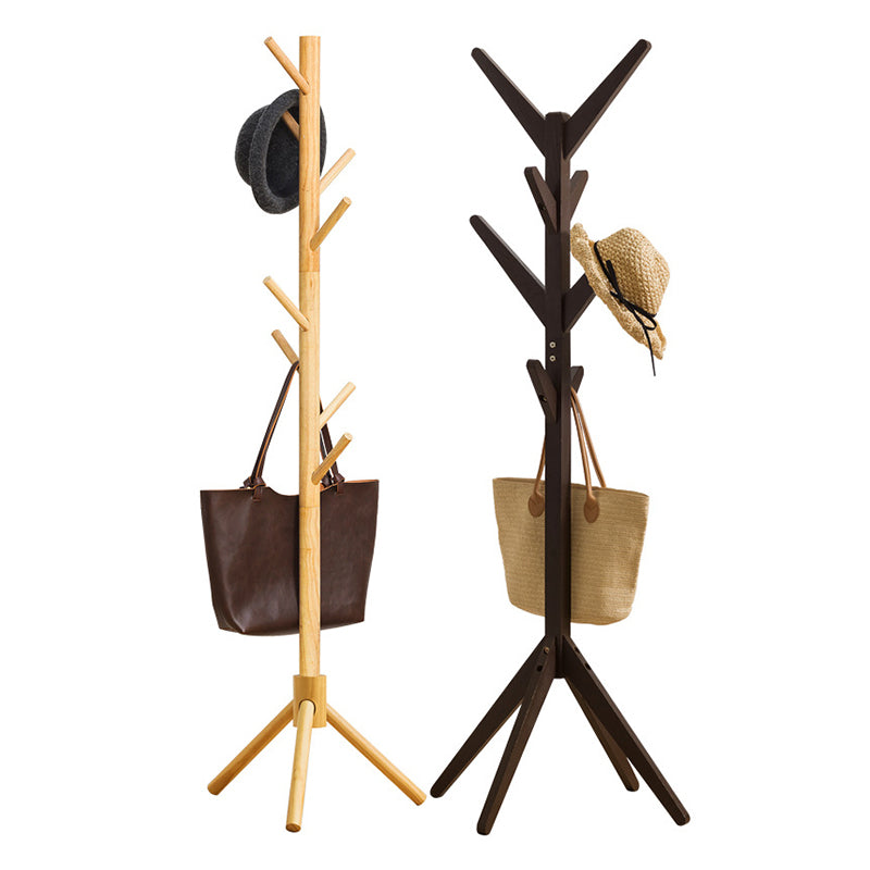 Wooden Hall Stand Entryway Hook Tripod Steady Hall Tree Coat Hanger Clearhalo 'Entry & Mudroom Furniture' 'furn' 'furn_hall_tree_coat_racks' 'Furniture' 'Hall Trees & Coat Racks' 'hall_tree_coat_racks' 5473729