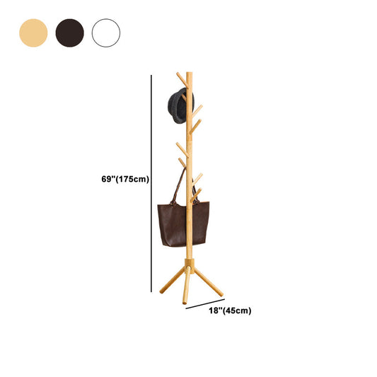 Wooden Hall Stand Entryway Hook Tripod Steady Hall Tree Coat Hanger Clearhalo 'Entry & Mudroom Furniture' 'furn' 'furn_hall_tree_coat_racks' 'Furniture' 'Hall Trees & Coat Racks' 'hall_tree_coat_racks' 5473740