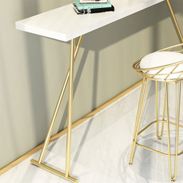 Glam Style Rectangle Bar Table Solid Wood Bar Table with Double Pedestal Clearhalo 'Bar Furniture' 'Bar Tables' 'bar_tables' 'furn' 'furn_bar_tables' 'Furniture' 'Kitchen & Dining Furniture' 5474081