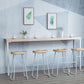 Natural Pine Wood Top Bar Table Modern Metal Frame Pub Table Clearhalo 'Bar Furniture' 'Bar Tables' 'bar_tables' 'furn' 'furn_bar_tables' 'Furniture' 'Kitchen & Dining Furniture' 5474294