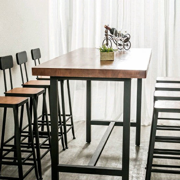 Tavolo da pub in tela da metallo industriale marrone tavolo da barra in legno