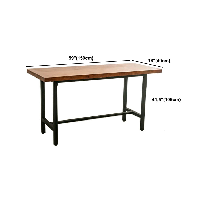 Tavolo da pub in tela da metallo industriale marrone tavolo da barra in legno