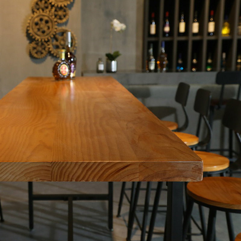 Tavolo da bar in legno in legno massiccio marrone chiaro industriale in metallo tavolo da pub