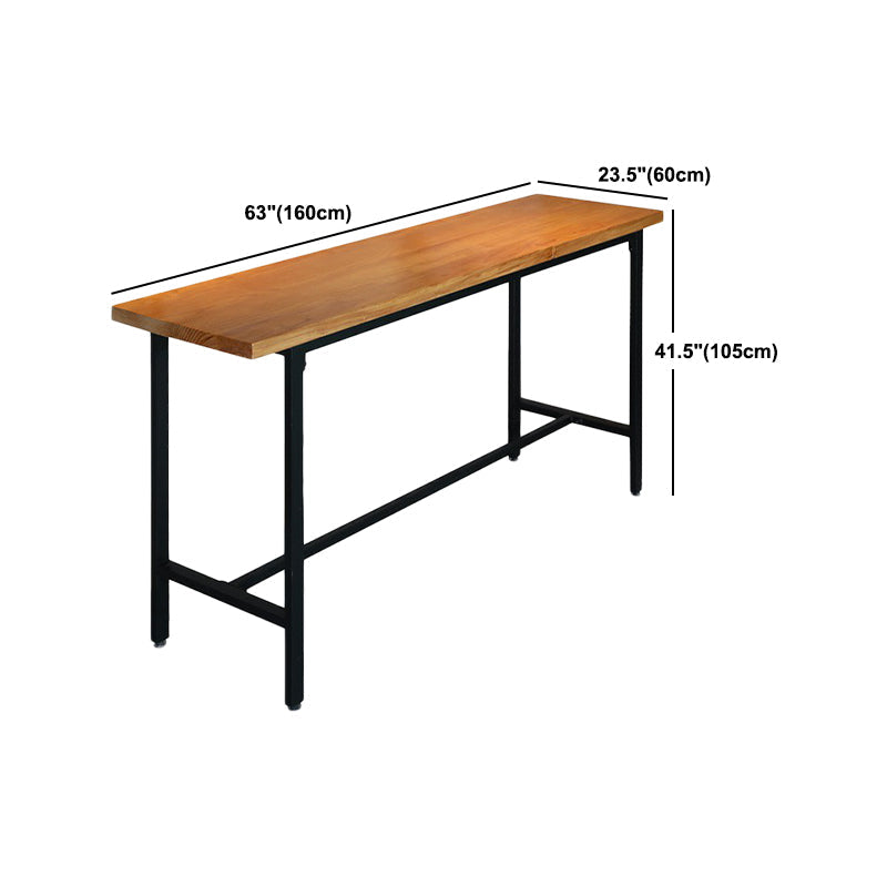 Tavolo da bar in legno in legno massiccio marrone chiaro industriale in metallo tavolo da pub