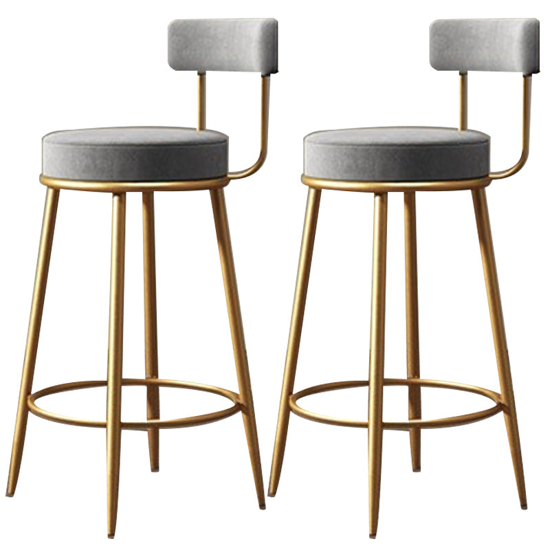 Glam sgabello da pranzo in ferro posteriore senza bracciolo sgabello da bar con cuscino di velluto