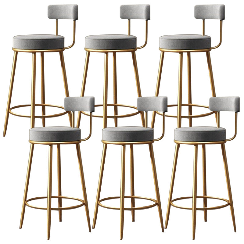 Glam sgabello da pranzo in ferro posteriore senza bracciolo sgabello da bar con cuscino di velluto