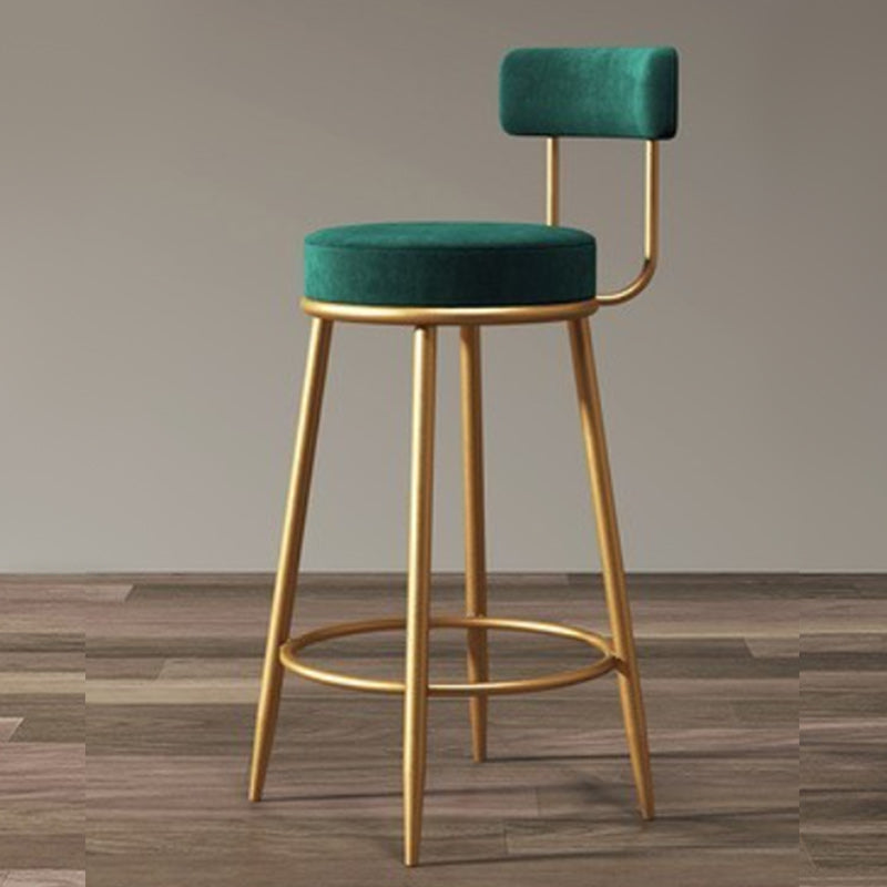 Glam sgabello da pranzo in ferro posteriore senza bracciolo sgabello da bar con cuscino di velluto