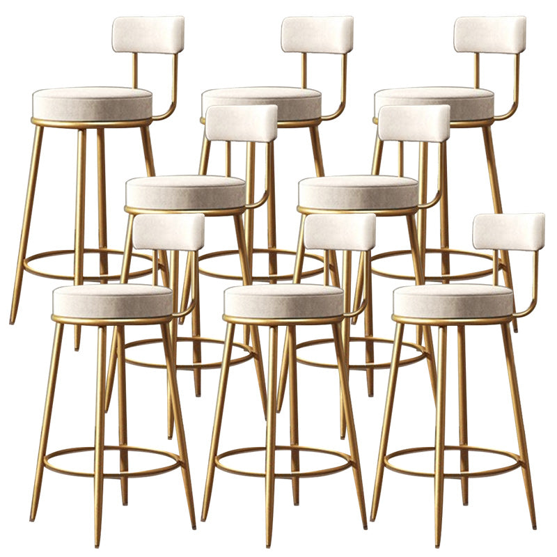 Glam sgabello da pranzo in ferro posteriore senza bracciolo sgabello da bar con cuscino di velluto