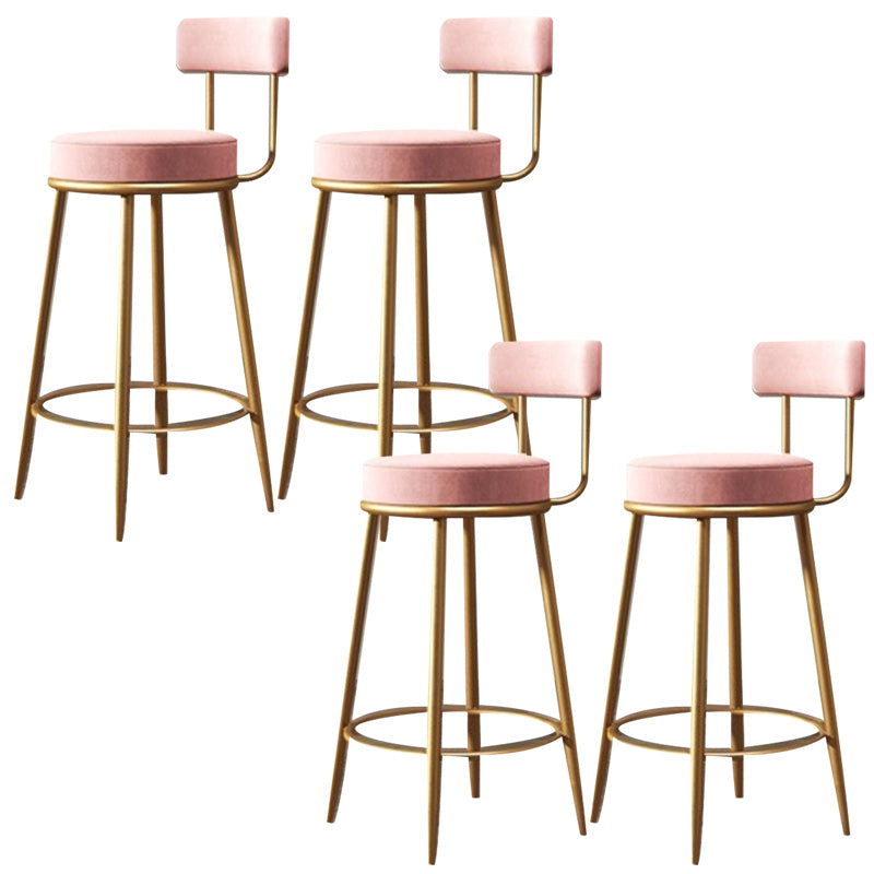 Glam sgabello da pranzo in ferro posteriore senza bracciolo sgabello da bar con cuscino di velluto