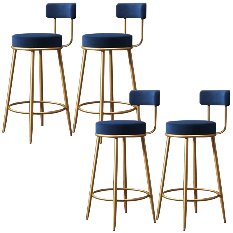 Glam sgabello da pranzo in ferro posteriore senza bracciolo sgabello da bar con cuscino di velluto