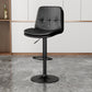 Nordic Style Bar Stool Liftable Counter Bar-stool with Metal Legs Black 1 Piece Clearhalo 'Bar Furniture' 'Bar Stools' 'bar_stools' 'furn' 'furn_bar_stools' 'Furniture' 'Kitchen & Dining Furniture' 5474422