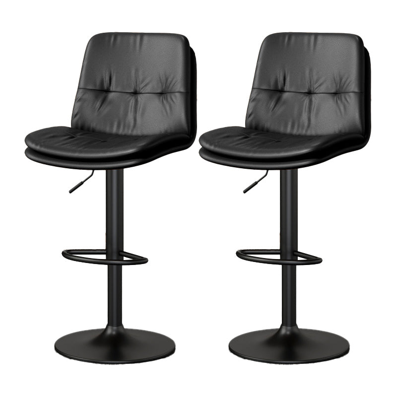 Nordic Style Bar Stool Liftable Counter Bar-stool with Metal Legs Black 2 Piece Set Clearhalo 'Bar Furniture' 'Bar Stools' 'bar_stools' 'furn' 'furn_bar_stools' 'Furniture' 'Kitchen & Dining Furniture' 5474424