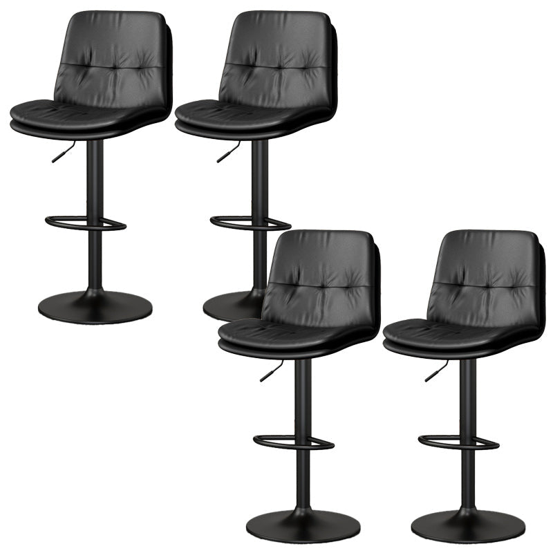 Nordic Style Bar Stool Liftable Counter Bar-stool with Metal Legs Black 4 Piece Set Clearhalo 'Bar Furniture' 'Bar Stools' 'bar_stools' 'furn' 'furn_bar_stools' 'Furniture' 'Kitchen & Dining Furniture' 5474425