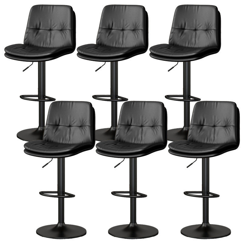 Nordic Style Bar Stool Liftable Counter Bar-stool with Metal Legs Black 6 Piece Set Clearhalo 'Bar Furniture' 'Bar Stools' 'bar_stools' 'furn' 'furn_bar_stools' 'Furniture' 'Kitchen & Dining Furniture' 5474427