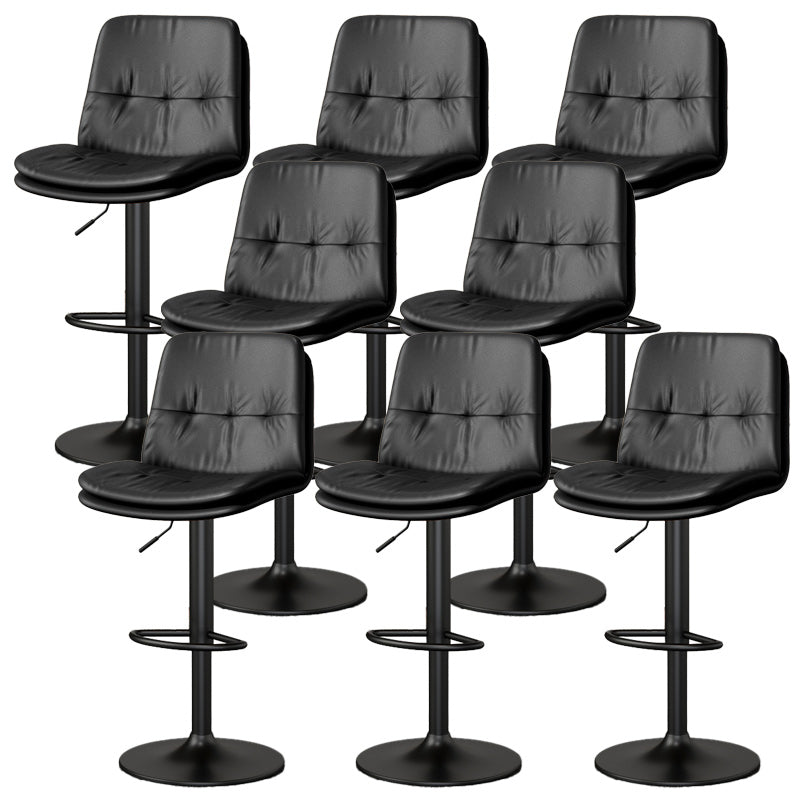 Nordic Style Bar Stool Liftable Counter Bar-stool with Metal Legs Black 8 Piece Set Clearhalo 'Bar Furniture' 'Bar Stools' 'bar_stools' 'furn' 'furn_bar_stools' 'Furniture' 'Kitchen & Dining Furniture' 5474430