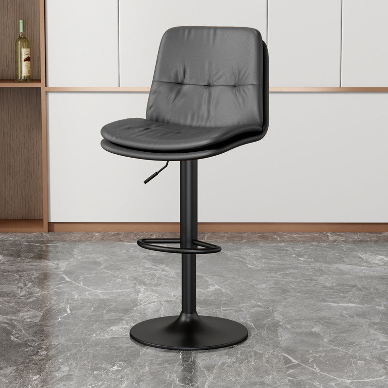 Nordic Style Bar Stool Liftable Counter Bar-stool with Metal Legs Grey 1 Piece Clearhalo 'Bar Furniture' 'Bar Stools' 'bar_stools' 'furn' 'furn_bar_stools' 'Furniture' 'Kitchen & Dining Furniture' 5474432