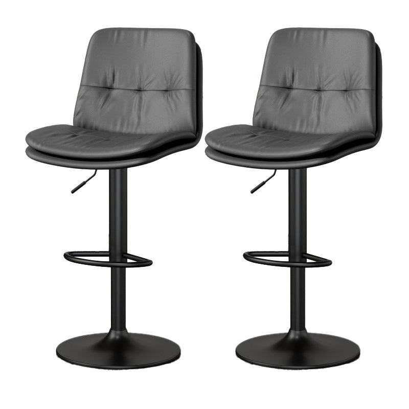 Nordic Style Bar Stool Liftable Counter Bar-stool with Metal Legs Grey 2 Piece Set Clearhalo 'Bar Furniture' 'Bar Stools' 'bar_stools' 'furn' 'furn_bar_stools' 'Furniture' 'Kitchen & Dining Furniture' 5474434
