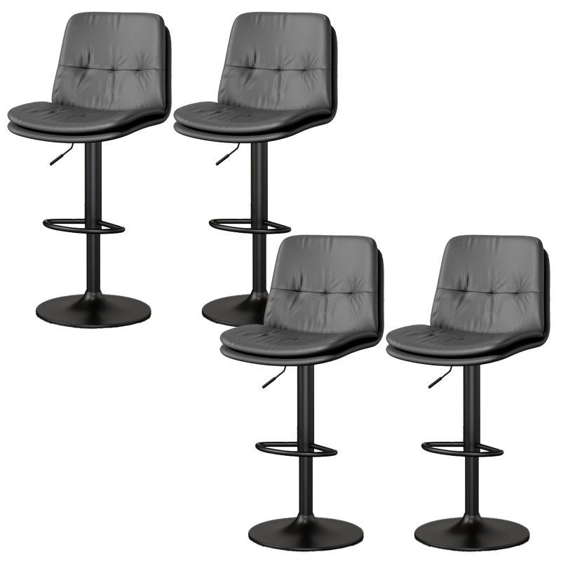 Nordic Style Bar Stool Liftable Counter Bar-stool with Metal Legs Grey 4 Piece Set Clearhalo 'Bar Furniture' 'Bar Stools' 'bar_stools' 'furn' 'furn_bar_stools' 'Furniture' 'Kitchen & Dining Furniture' 5474436