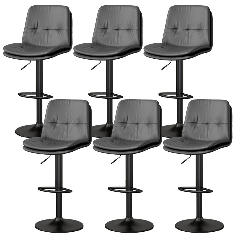 Nordic Style Bar Stool Liftable Counter Bar-stool with Metal Legs Grey 6 Piece Set Clearhalo 'Bar Furniture' 'Bar Stools' 'bar_stools' 'furn' 'furn_bar_stools' 'Furniture' 'Kitchen & Dining Furniture' 5474438
