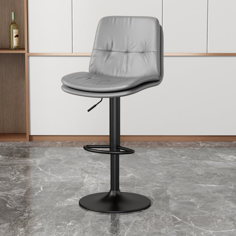 Nordic Style Bar Stool Liftable Counter Bar-stool with Metal Legs Light Gray 1 Piece Clearhalo 'Bar Furniture' 'Bar Stools' 'bar_stools' 'furn' 'furn_bar_stools' 'Furniture' 'Kitchen & Dining Furniture' 5474440