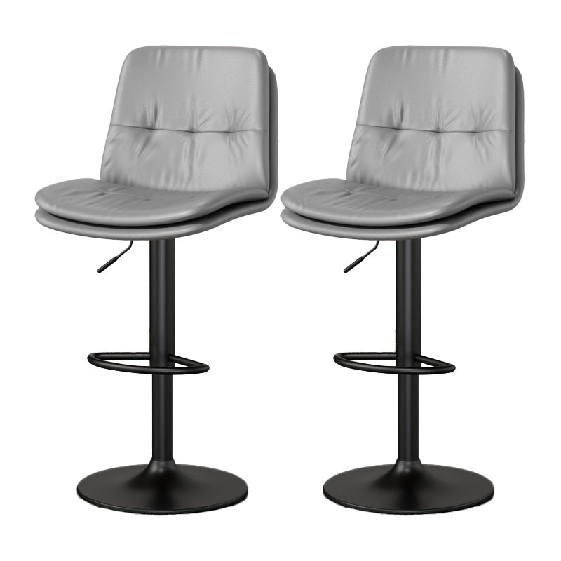 Nordic Style Bar Stool Liftable Counter Bar-stool with Metal Legs Light Gray 2 Piece Set Clearhalo 'Bar Furniture' 'Bar Stools' 'bar_stools' 'furn' 'furn_bar_stools' 'Furniture' 'Kitchen & Dining Furniture' 5474441