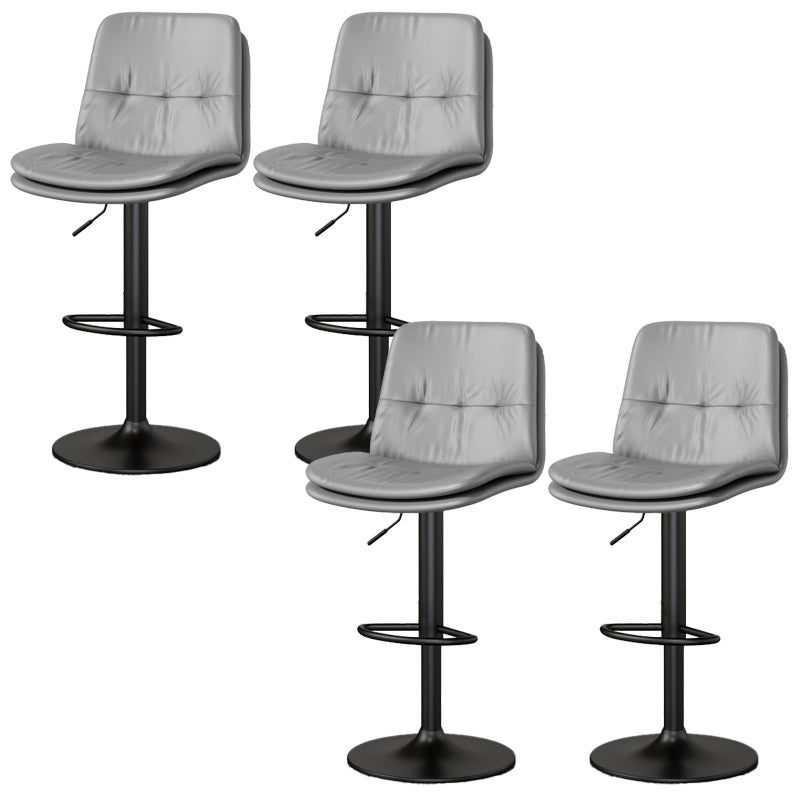 Nordic Style Bar Stool Liftable Counter Bar-stool with Metal Legs Light Gray 4 Piece Set Clearhalo 'Bar Furniture' 'Bar Stools' 'bar_stools' 'furn' 'furn_bar_stools' 'Furniture' 'Kitchen & Dining Furniture' 5474442