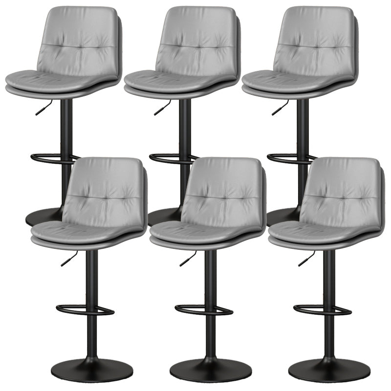 Nordic Style Bar Stool Liftable Counter Bar-stool with Metal Legs Light Gray 6 Piece Set Clearhalo 'Bar Furniture' 'Bar Stools' 'bar_stools' 'furn' 'furn_bar_stools' 'Furniture' 'Kitchen & Dining Furniture' 5474443