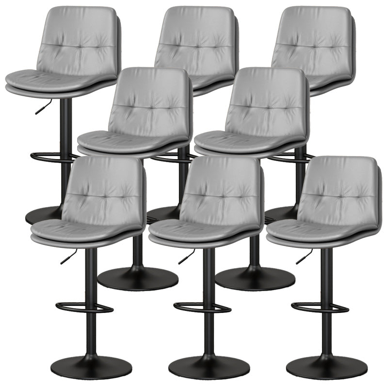 Nordic Style Bar Stool Liftable Counter Bar-stool with Metal Legs Light Gray 8 Piece Set Clearhalo 'Bar Furniture' 'Bar Stools' 'bar_stools' 'furn' 'furn_bar_stools' 'Furniture' 'Kitchen & Dining Furniture' 5474444