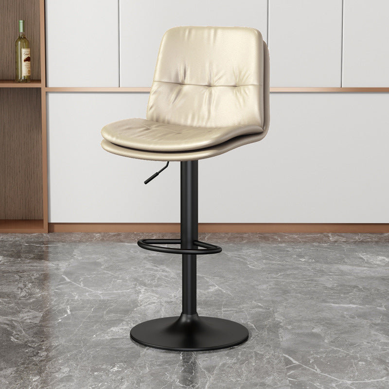 Nordic Style Bar Stool Liftable Counter Bar-stool with Metal Legs Light Khaki 1 Piece Clearhalo 'Bar Furniture' 'Bar Stools' 'bar_stools' 'furn' 'furn_bar_stools' 'Furniture' 'Kitchen & Dining Furniture' 5474450