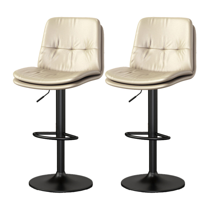 Nordic Style Bar Stool Liftable Counter Bar-stool with Metal Legs Light Khaki 2 Piece Set Clearhalo 'Bar Furniture' 'Bar Stools' 'bar_stools' 'furn' 'furn_bar_stools' 'Furniture' 'Kitchen & Dining Furniture' 5474451