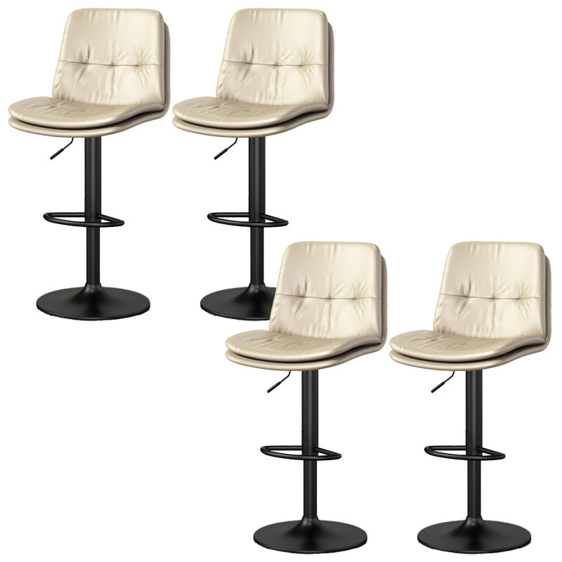Nordic Style Bar Stool Liftable Counter Bar-stool with Metal Legs Light Khaki 4 Piece Set Clearhalo 'Bar Furniture' 'Bar Stools' 'bar_stools' 'furn' 'furn_bar_stools' 'Furniture' 'Kitchen & Dining Furniture' 5474452