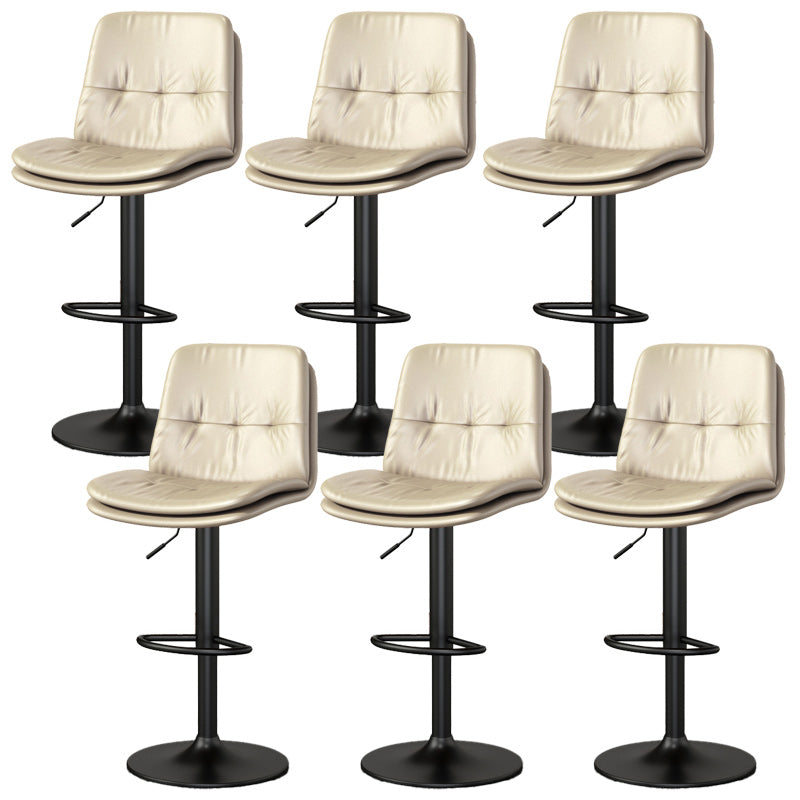 Nordic Style Bar Stool Liftable Counter Bar-stool with Metal Legs Light Khaki 6 Piece Set Clearhalo 'Bar Furniture' 'Bar Stools' 'bar_stools' 'furn' 'furn_bar_stools' 'Furniture' 'Kitchen & Dining Furniture' 5474453