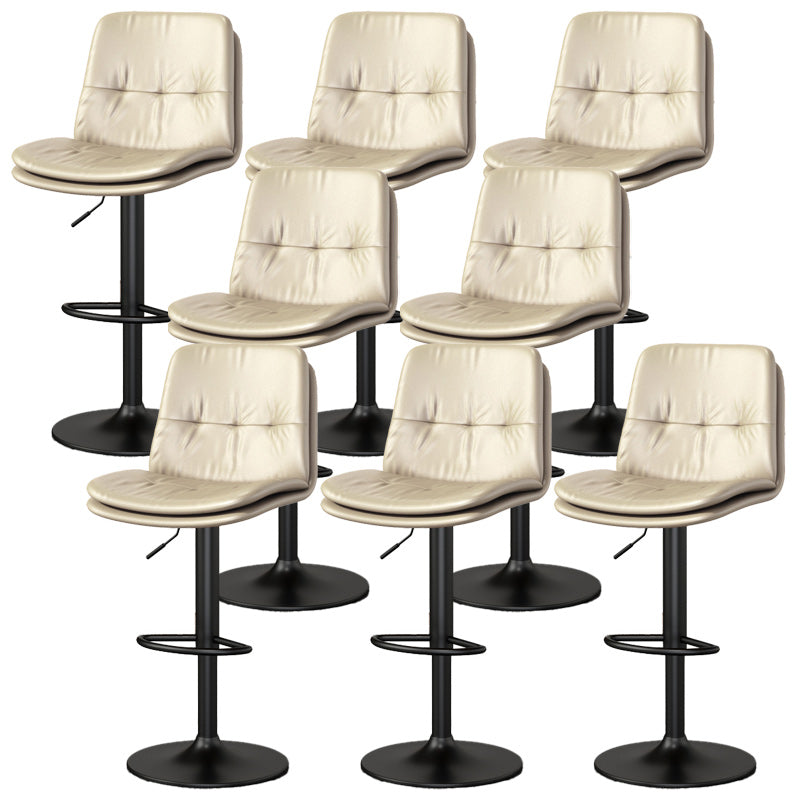 Nordic Style Bar Stool Liftable Counter Bar-stool with Metal Legs Light Khaki 8 Piece Set Clearhalo 'Bar Furniture' 'Bar Stools' 'bar_stools' 'furn' 'furn_bar_stools' 'Furniture' 'Kitchen & Dining Furniture' 5474454